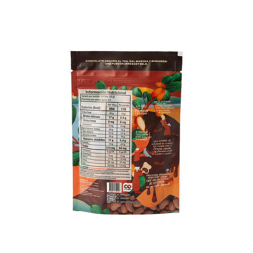 MARAÑÓN CON CHOCOLATE Y SAL MARINA DOYPACK 80gr