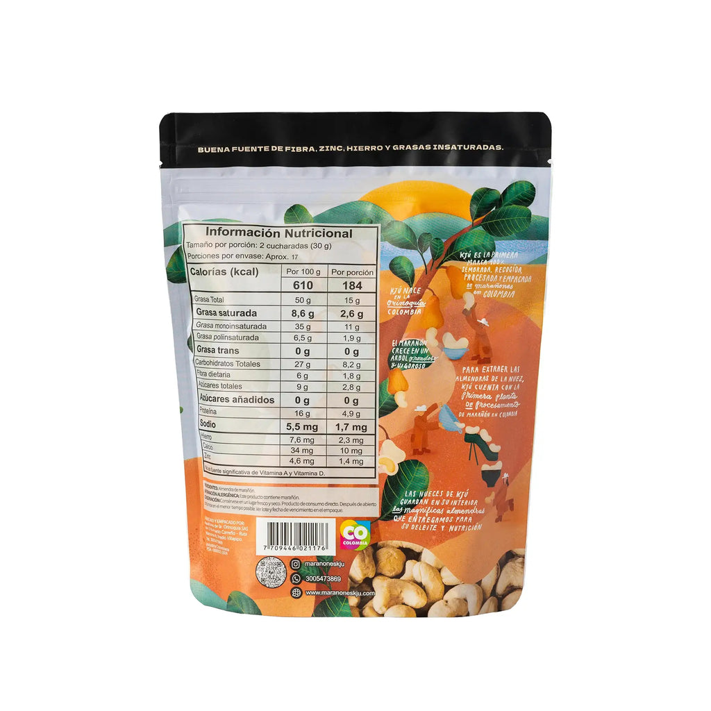 Combo Parejas | Marañón natural 500 g - Marañón tostado con sal 500 g | KJÚ